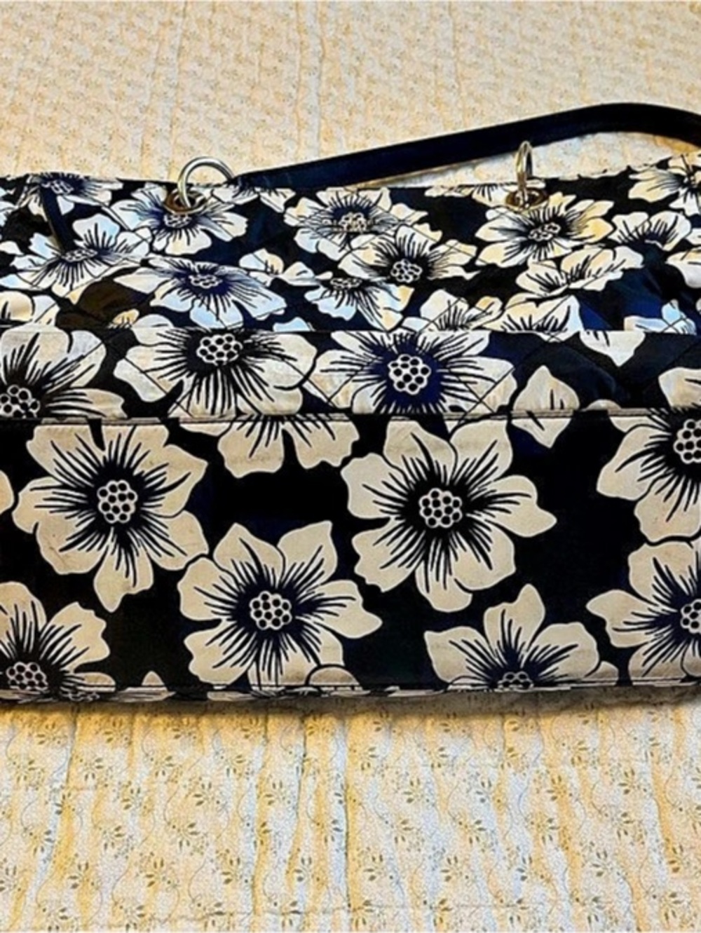 Kate Spade Floral Tote or Diaper Bag in Black & Blue Like New - Picture 8 of 8